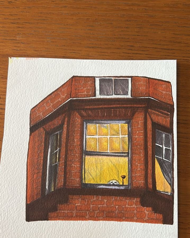 A dog at the window — an example Dear Little Thing print